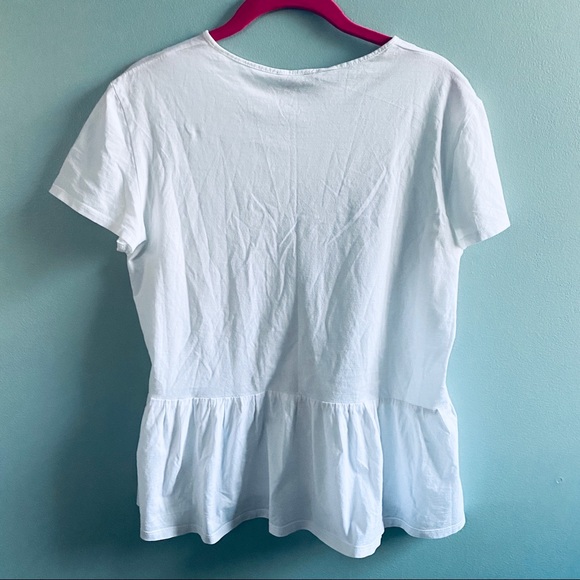 THE ROW Ruffle Bottom Jersey Top LG - Picture 6 of 8